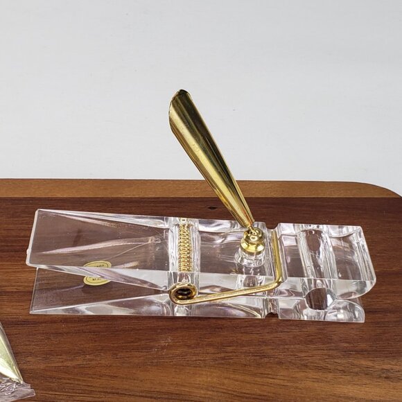 NEW Clear Acrylic Clothespin Memo Clip Ball Pen Letter Opener Vintage Hong Kong - Picture 5 of 10